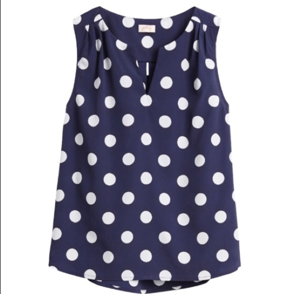 Pixley Navy Blue Split Neck Blouse